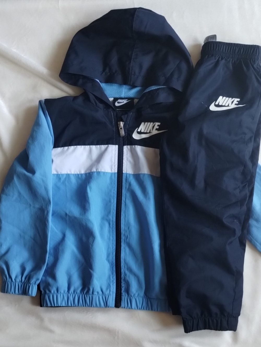 Nike Light Blue, Navy & White Boys' Hooded Track Jacket and Pants